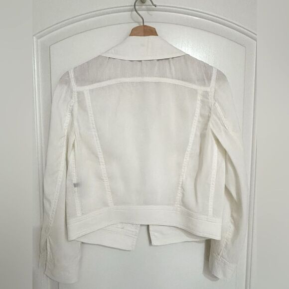 Theory Shrunken Jean Jacket in Optic White Size S - Picture 5 of 9